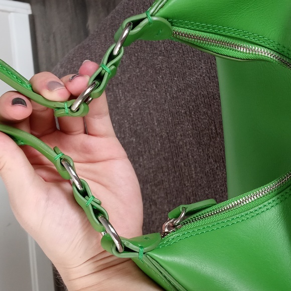 💚RARE Ralph Lauren💚 - Kelly Green Leather Equestrian Stirrup Hobo Bag - Picture 13 of 16